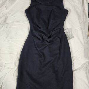 Harper Navy Sleeveless Midi Dress